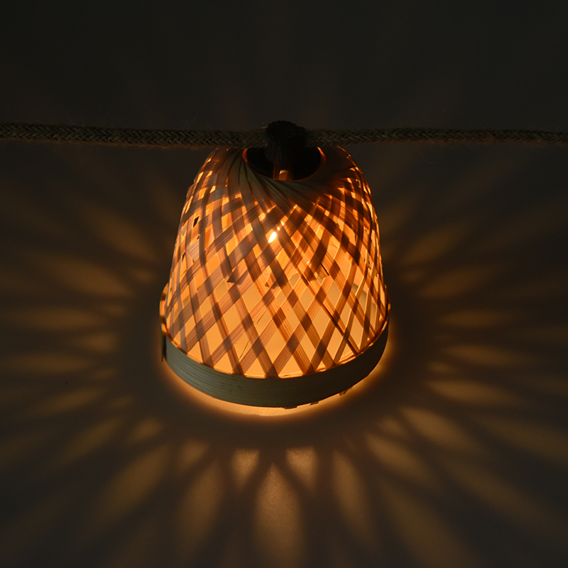 Bamboo weave G40 napelemes fényfüzér (5 méter 10 lámpa)