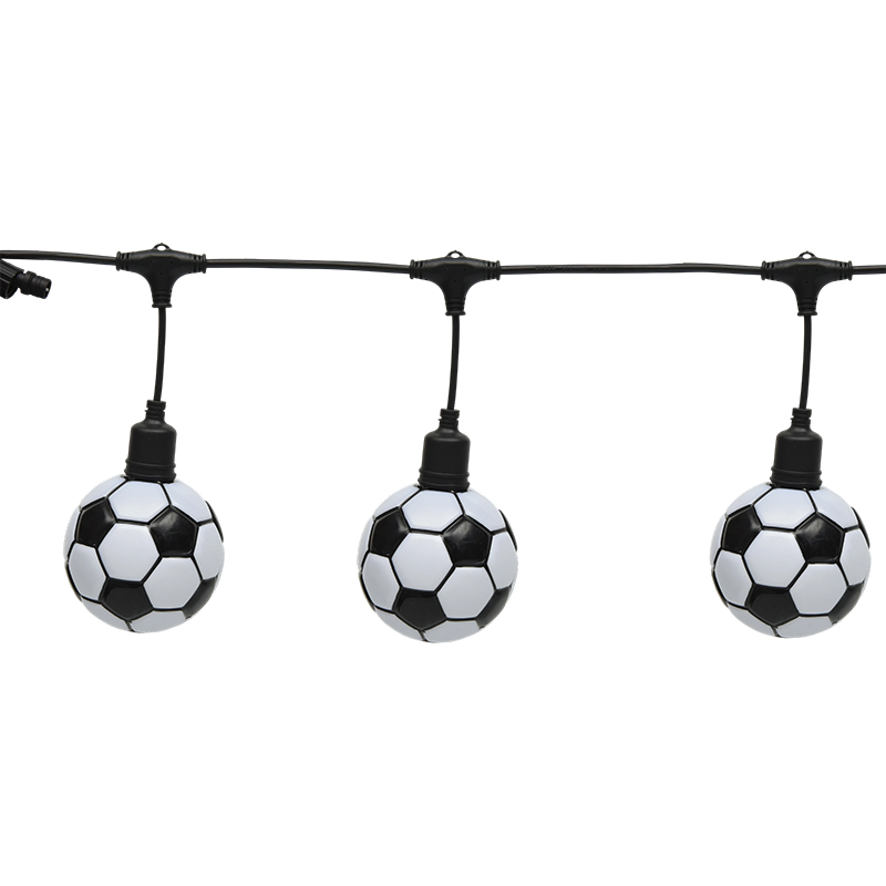 Futball témájú lámpafüzér (5 méter, 10 lámpa)